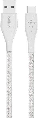 Belkin DuraTek Plus 4' USB-C to USB-A Cable with Strap (White)