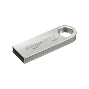 Amazon Basics 64 GB Flash Drive | USB 3.0 | Upto 150 MB/s | Silver