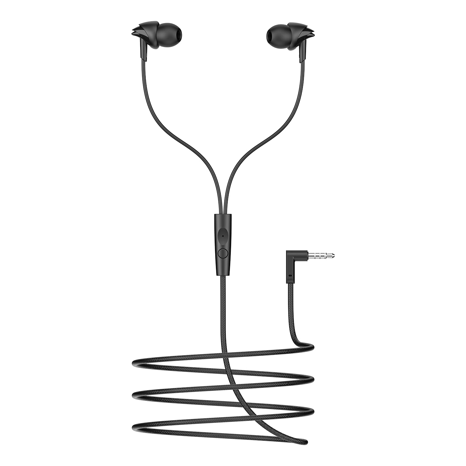 Boat BassHeads 225 in-Ear Super Extra Bass Wired Headphones, with Mic (Black)