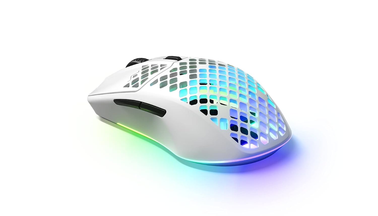 SteelSeries Aerox 3 Wireless - Super Light Gaming Mouse - 18,000 CPI TrueMove Air Optical Sensor - Ultra-Lightweight 68g Water Resistant Design - 200 Hour Battery Life Snow,White,62612