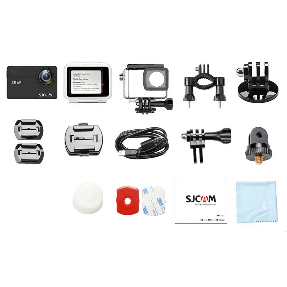 SJCAM SJ8 Air Optical 14 MP 1296P 30fps 5.84 cm (2.3") UHD Touch Screen Action Camera | External Mic Support | Type C Port | 7G 160º FOV | Dual Microphone (Black)
