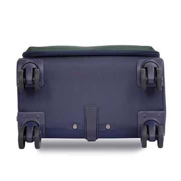 Tommy Hilfiger Lewiston Unisex Polyester Luggage - Dark Green+Navy, 60Cm Cabin with Hardshell 8 Wheel Inline Trolley Bag, 59.5 cms, Small, Multicolor
