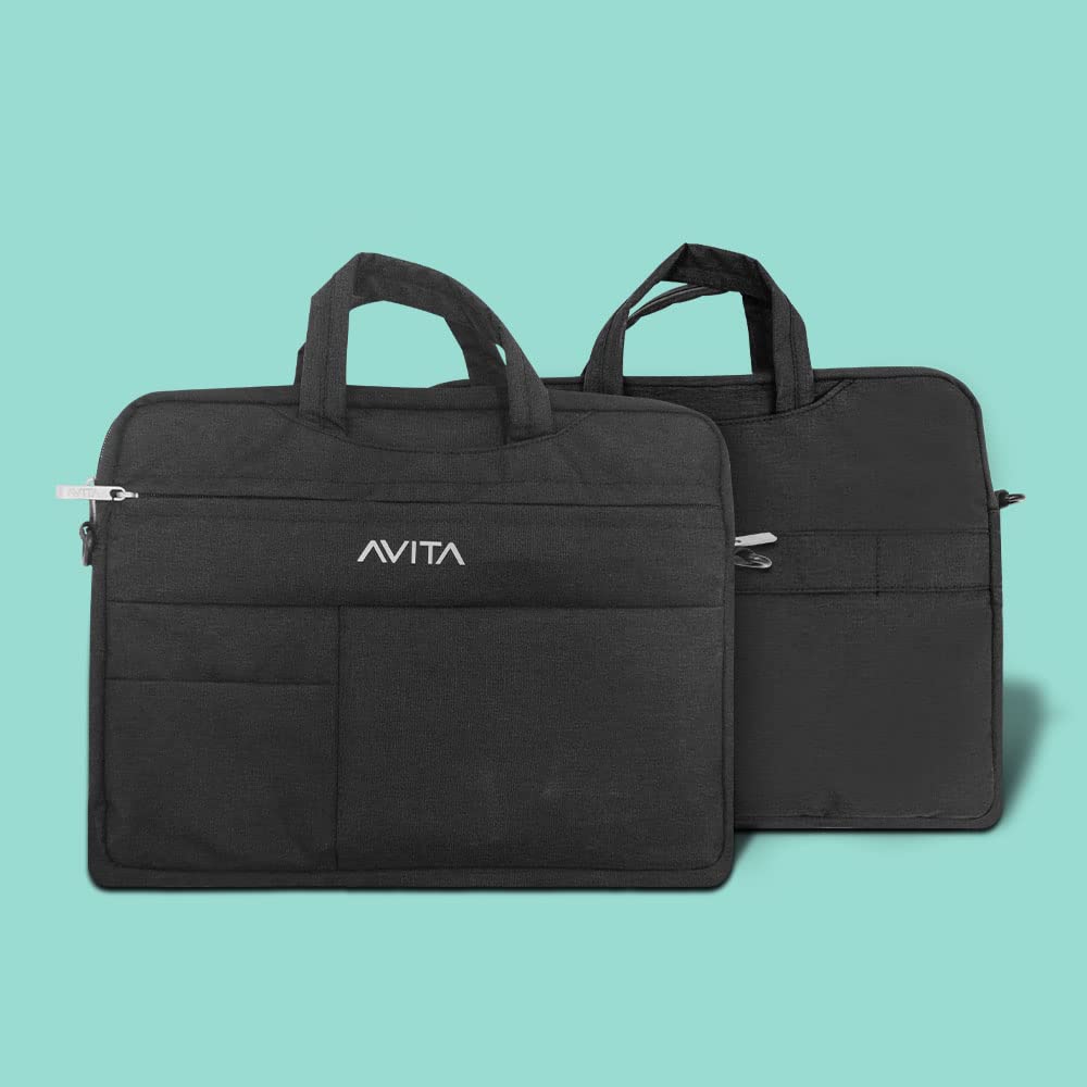 AVITA laptop bag/Compatible for all laptops up to 14 inch | Laptop sleeve | Splash-proof laptop case | highly durable laptop bag cum sleeve case | 3-in-1 Laptop Sleeve |Light Grey, (NT15A1INSB3N1-DG)