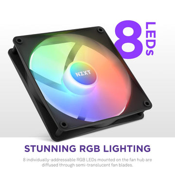 NZXT F140 RGB Core 140mm Hub-Mounted RGB Twin Pack Case Fan - Black - RF-C14DF-B1