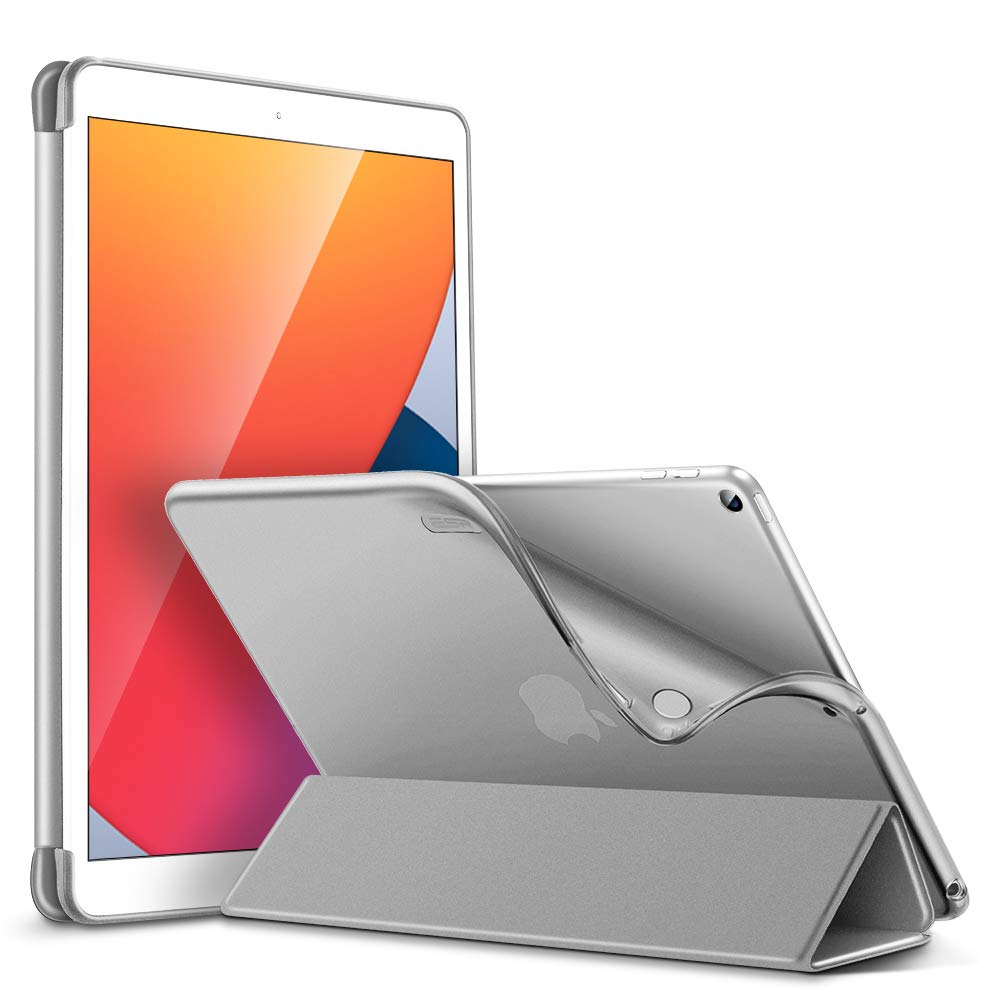 ESR Case Compatible with iPad 9th Generation (2021), 8th Generation (2020), 7th Generation (2019), Slim Protective 10.2-Inch Case, Shock-Resistant TPU Back, Auto Sleep/Wake, Rebound Series, Grey