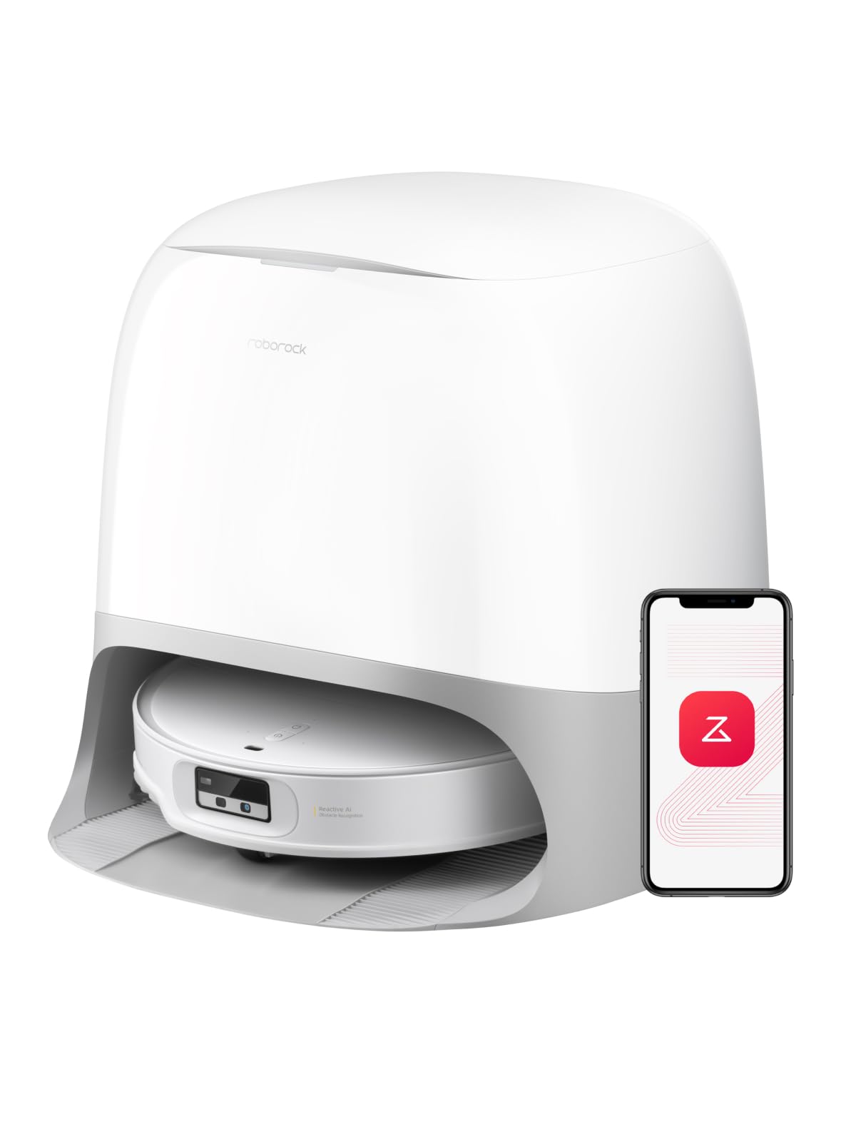 roborock Qrevo Curv Robot Vacuum and Mop, 18,500Pa Suction, Zero-Tangling, AdaptiLift Chassis, FlexiArm Technology, Hot Water Mop Washing & Dock Self Cleaning, Al Obstacle Recognition