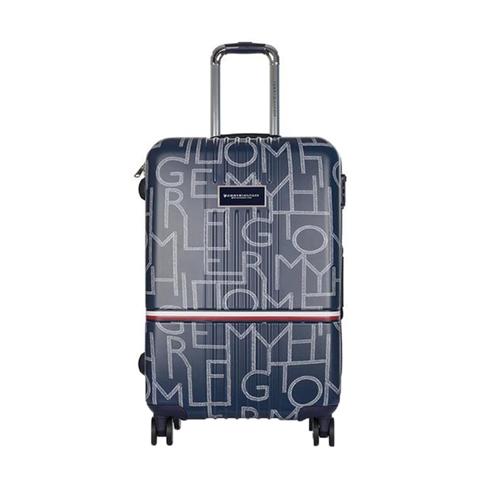 Tommy Hilfiger Twister Polycarbonate Unisex Hard Luggage Trolley Bag for Travel - 57 cms, Silver 8 Wheel Small Cabin Bag