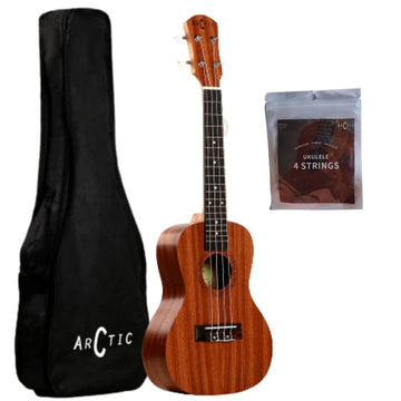 ARCTIC Soprano Ukulele 21 Inch for Beginners – Mahogany Wooden Ukulele with Nylon Strings, Tuning Pegs & Fingerboard (24 SPL)