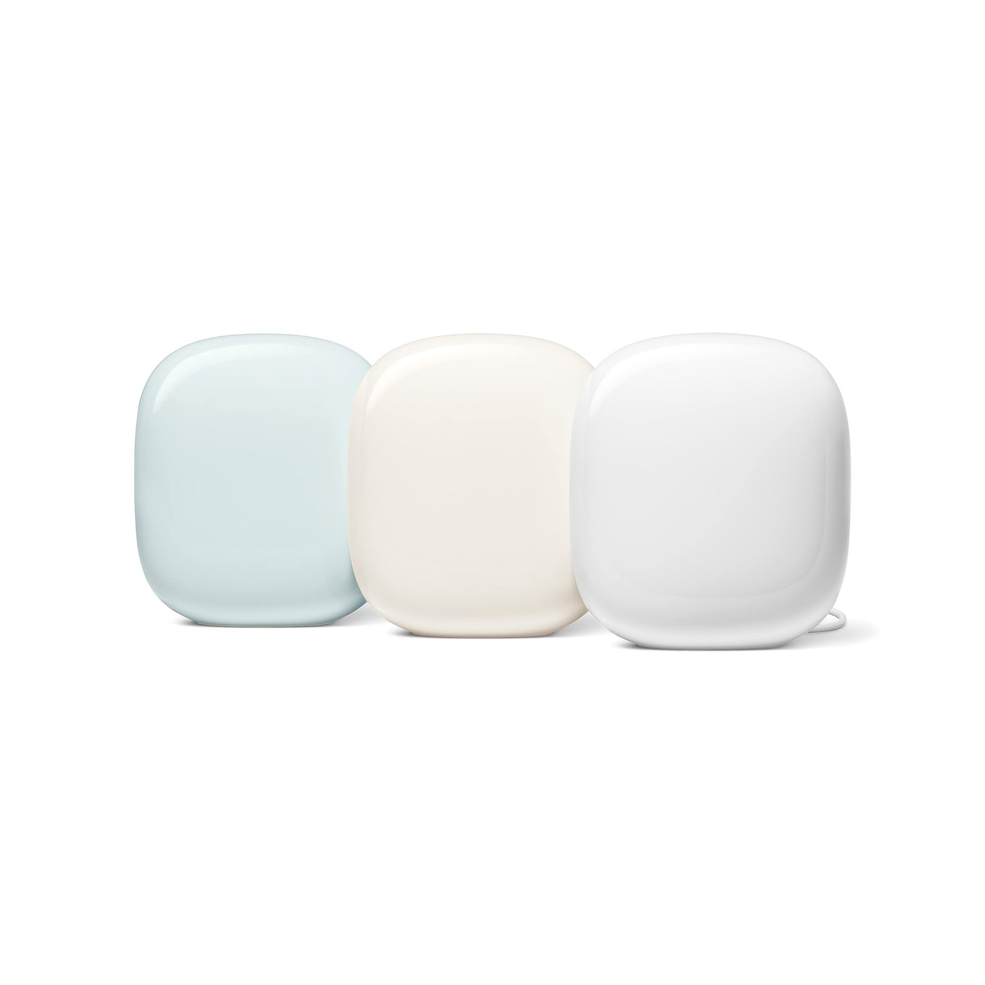 Google Nest WiFi Pro - 6E - Reliable Home Wi-Fi System with Fast Speed and Whole Home Coverage - Mesh Router - 3 Pack - Snow