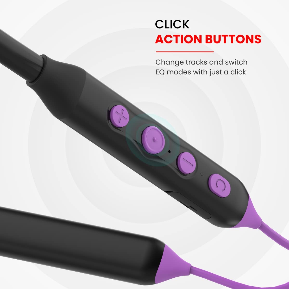 Portronics Harmonics Z5 Wireless Bluetooth Stereo Headset with 33Hrs Playtime, Double EQ Mode, 14.2 mm Dynamic Drivers, Click Action Buttons(Purple)