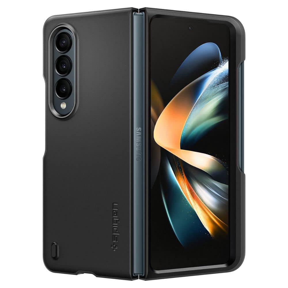 Spigen Thin Fit P for Samsung Galaxy Z Fold 4 Case, Galaxy Z Fold4 Back Cover (2022) - TPU+Poly Carbonate｜Black