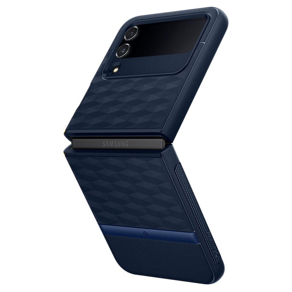 CASEOLOGY by Spigen Parallax Back Cover Case Compatible For Samsung Galaxy Z Flip 4 (TPU and Polycarbonate|Midnight Blue)