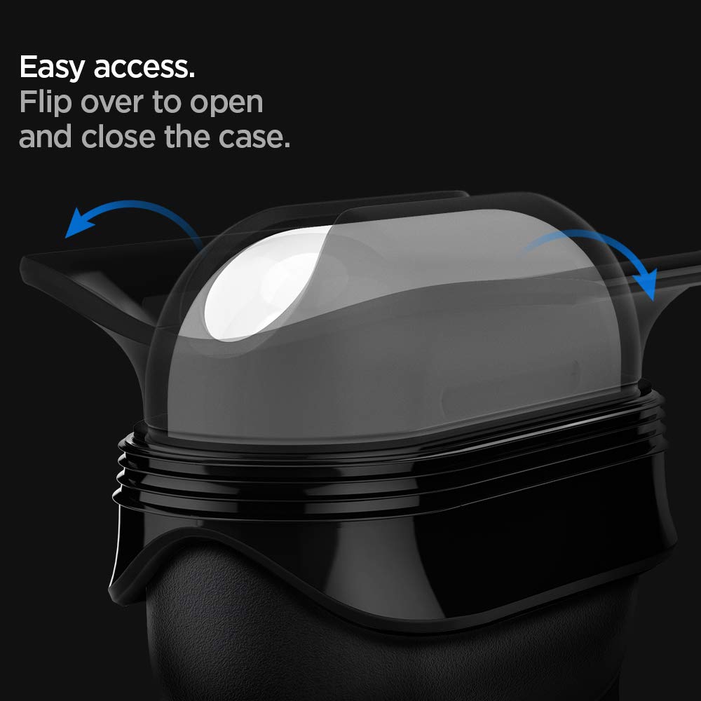 Spigen for AirPods Pro 2/1 Case, Carabiner Included, Soft Shell, Waterproof Cover, (Slim Armor IP) - Black