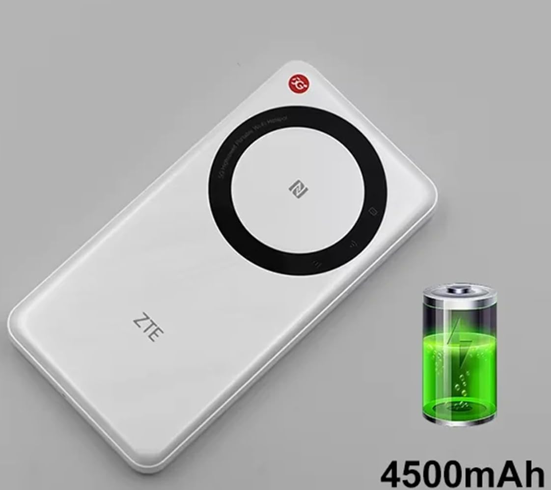 ZTE U30 Air 5G Unlocked Dual Band Portable Pocket WiFi Router | SA/NSA| NFC | 5G Mobile Hotspot with Sim Card Slot | 4500 Mah Battery
