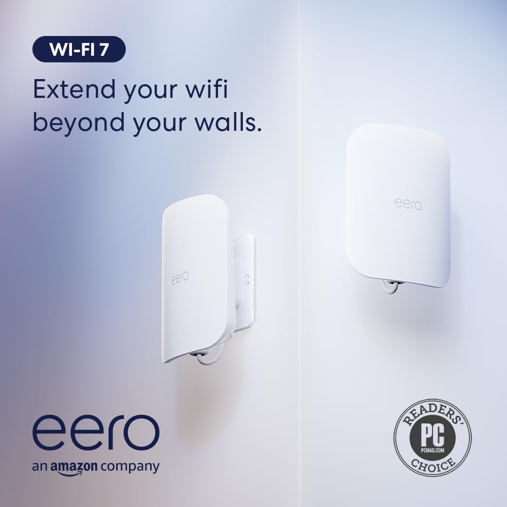 Amazon eero Outdoor 7 dual-band mesh wifi router (newest model), Weatherproof rating of IP66, Coverage up to 15,000 sq. ft. outdoors, 1-pack, Includes 30W PoE+ adapter