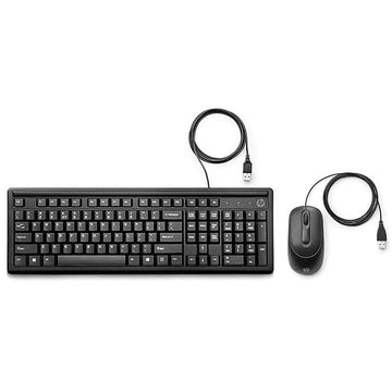 HP Wired Keyboard and Mouse 160, Numeric Keypad, Full Range of 109 Keys (Includes 12 Function Keys and 3 Hotkeys),LED Indicators,1000 Dpi Optical Sensor, Adjutsable Height,Black (6HD76AA)