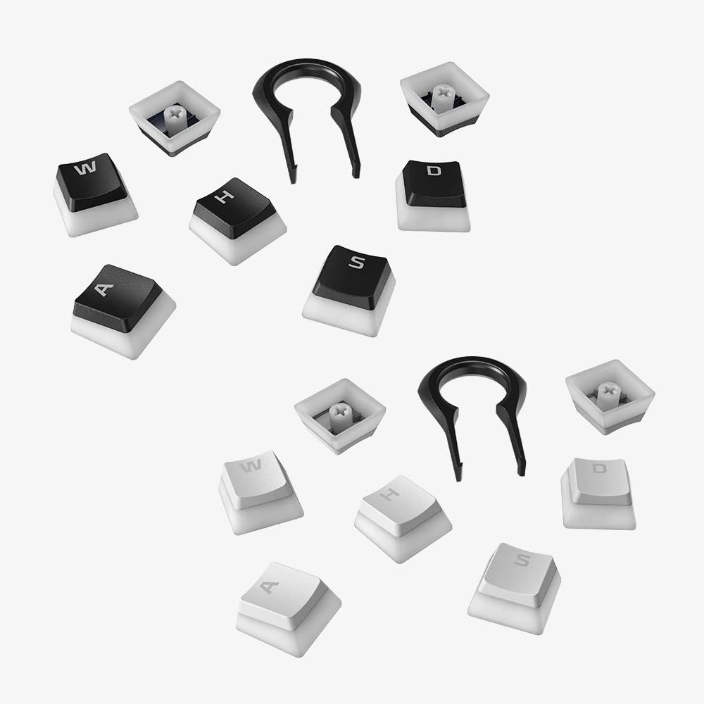 HyperX Double Shot Pbt Pudding Full OEM Profile, English Us Layout 104 Keycaps Set with Translucent Layer for Mechanical Keyboards - White (Hkcpxp-Wt-Us/G)