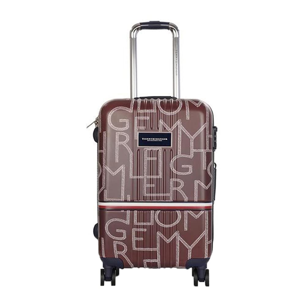 Tommy Hilfiger Twister Polycarbonate Unisex Hard Luggage Trolley Bag for Travel - 57 cms, Silver 8 Wheel Small Cabin Bag