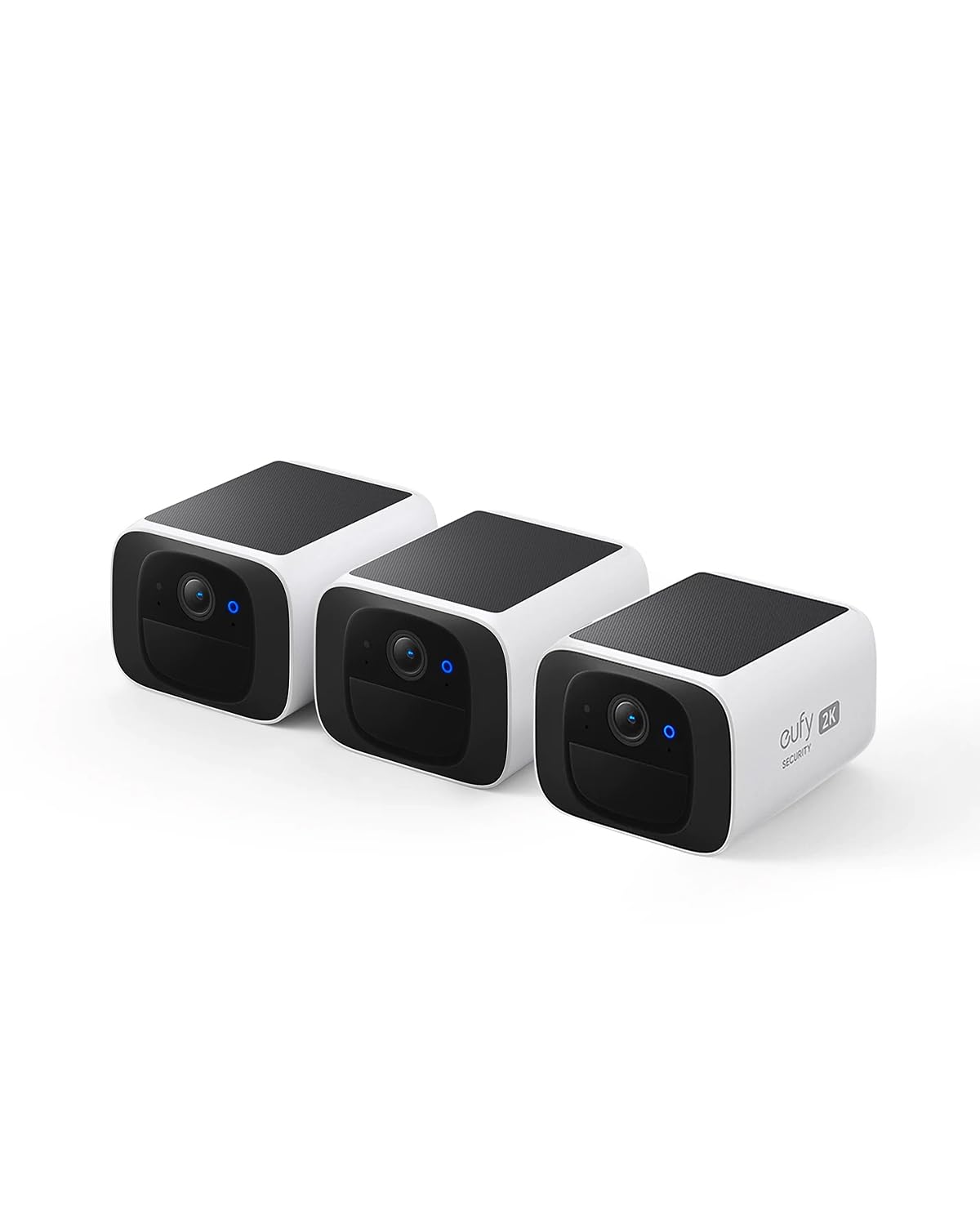 eufy Security SoloCam S220 2-Cam Pack, Solar Security Camera, Wireless Outdoor Camera, Continuous Power, 2K Resolution, Wireless, 2.4 GHz Wi-Fi, No Monthly Fee, HomeBase 3 Compatible