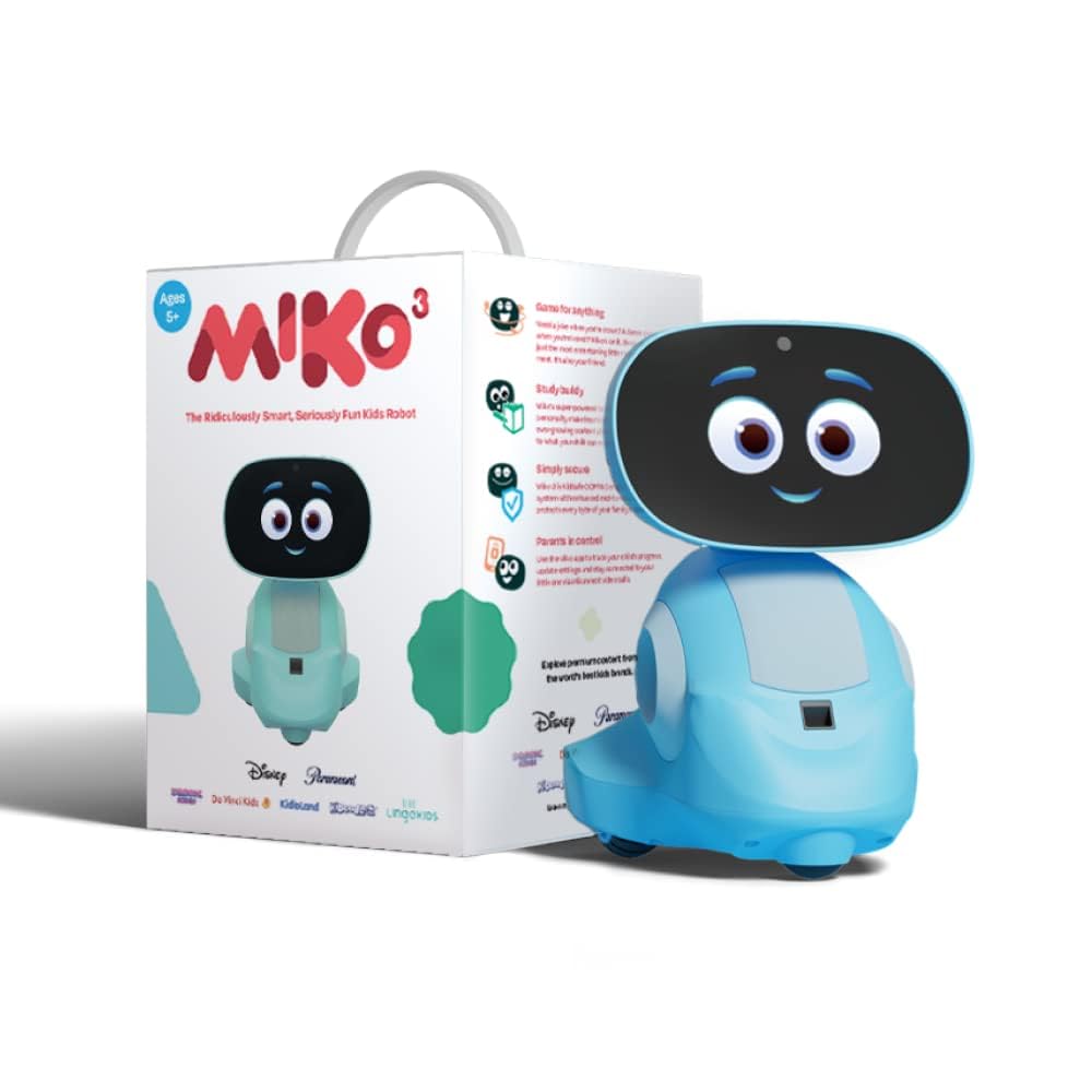 Miko 3 AI Robot for Kids | STEAM Learning, Apps & Games | Ages 5-12 | Blue | Toy robots for kids