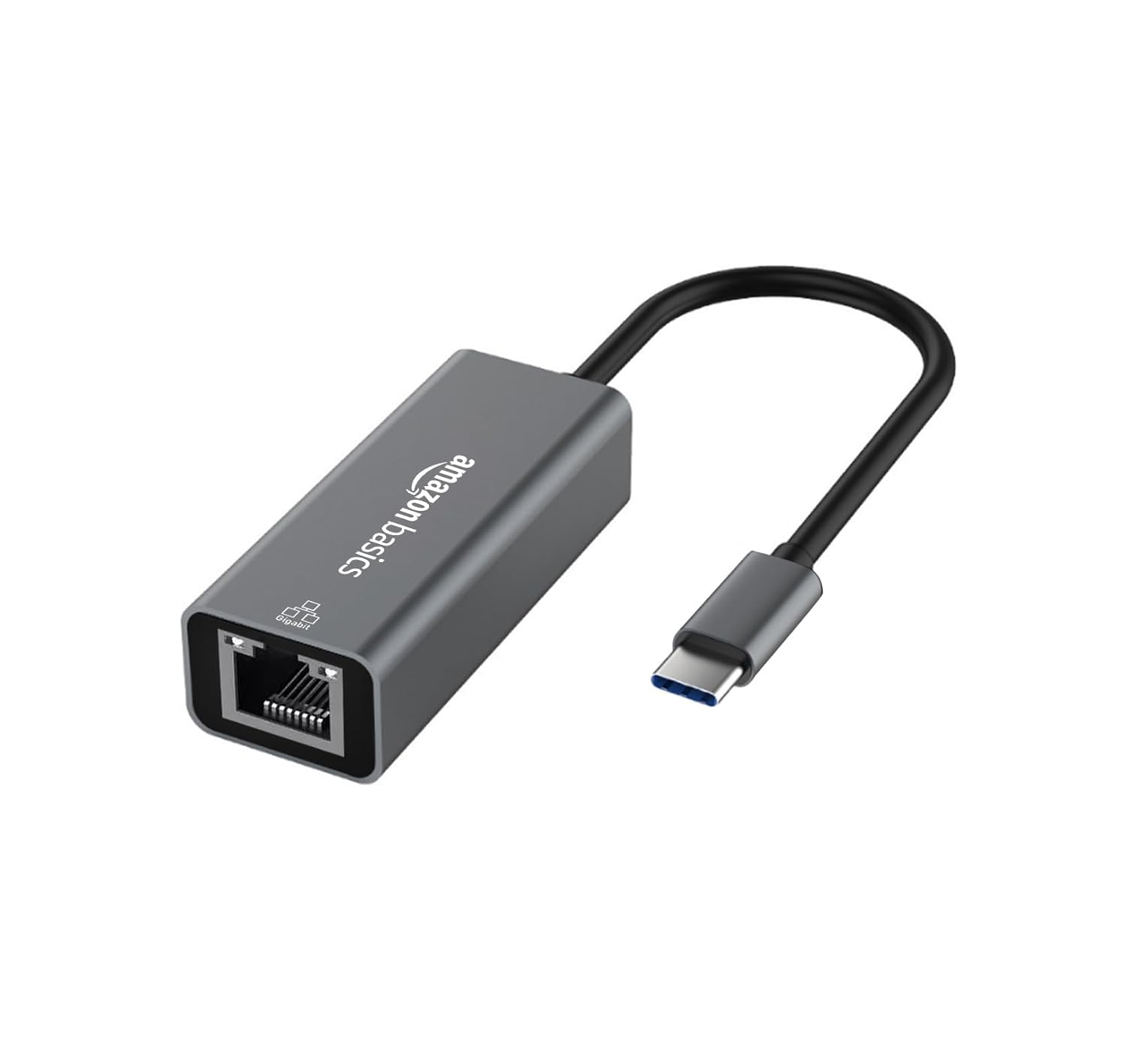Amazon Basics USB-C to Ethernet Adapter - Gigabit Ethernet 100/1000Mbps, USB 3.0, Plug & Play, Compatible with MacBook Pro, Dell XPS, iPad Pro, Surface, Windows, macOS, Linux
