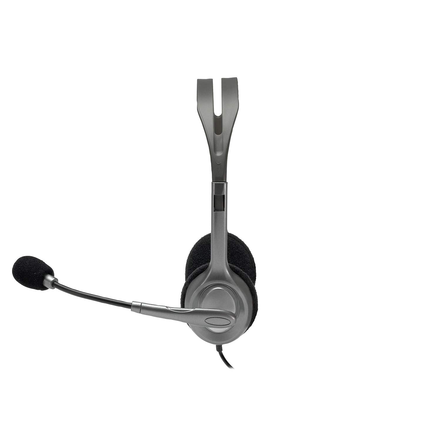 Logitech H110 Stereo Wired On Ear Headphones With Mic With Noise-Cancelling 3.5-Mm Dual Audio Jack For Pc/Mac/Laptop (Black)