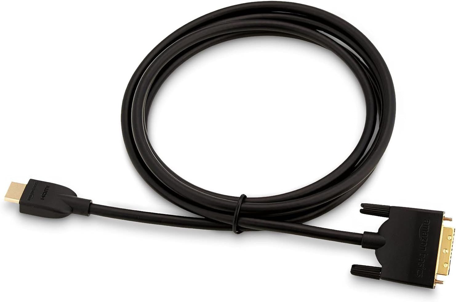 Amazon Basics HDMI-A to DVI (Male) Adapter Cable, Bi-Directional 1080P, Gold-Plated, 6 ft/1.8 m, Single Pack for Television, Black