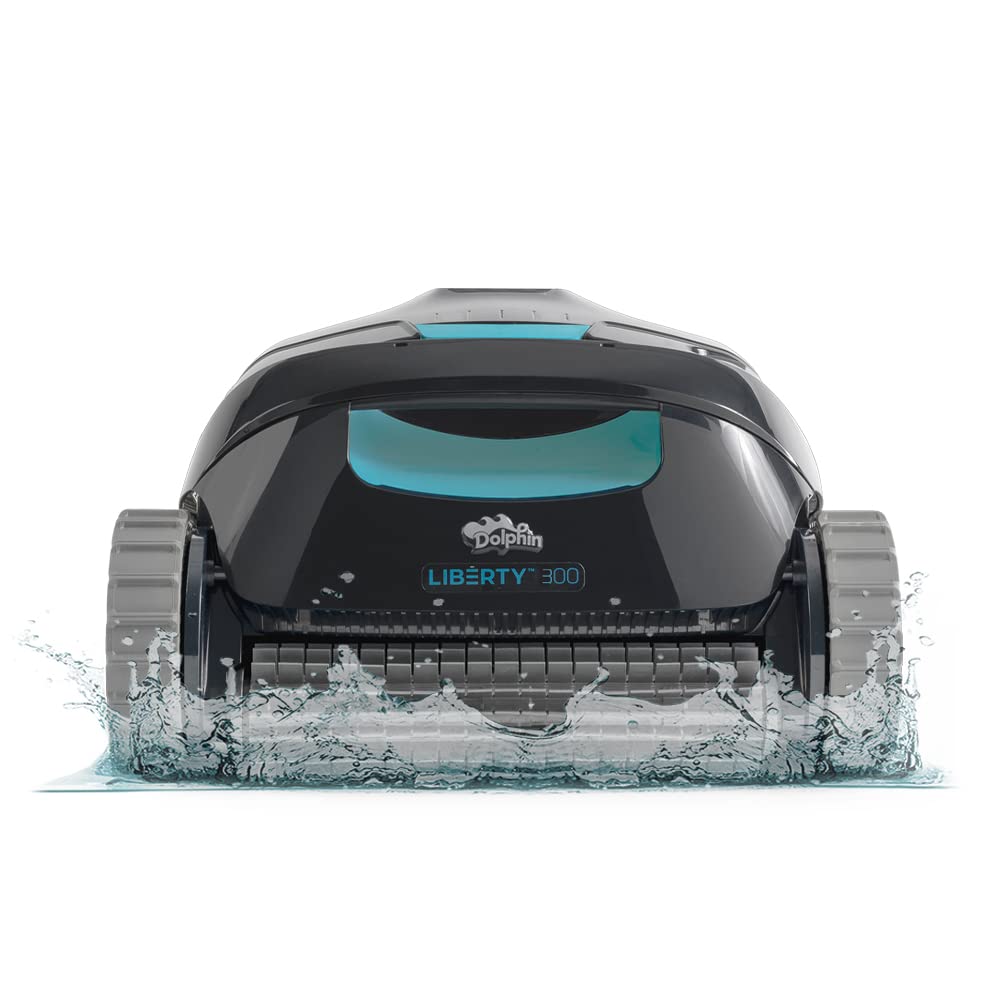 Dolphin Liberty 200 Cordless Robotic Pool Vacuum Cleaner — Simple Inductive Charging Wall Climbing Capabilities Ideal for Above and In-Ground Pools up to 33 FT in Length Blue