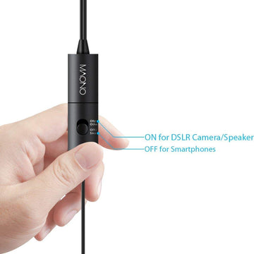 MAONO AU-200 Dual Collar Auxiliary Omnidirectional Lavalier Microphone, Condenser Clip on Mic for YouTube Recording, Mobile Phone, Pc (Black)