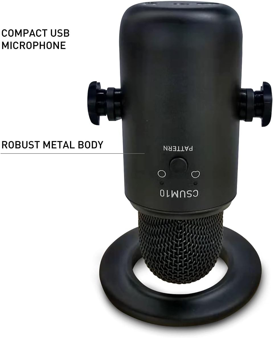 JBL Commercial CSUM10 Compact USB Microphone for Recording, Streaming and Online Calls, Black, Medium, Omnidirectional