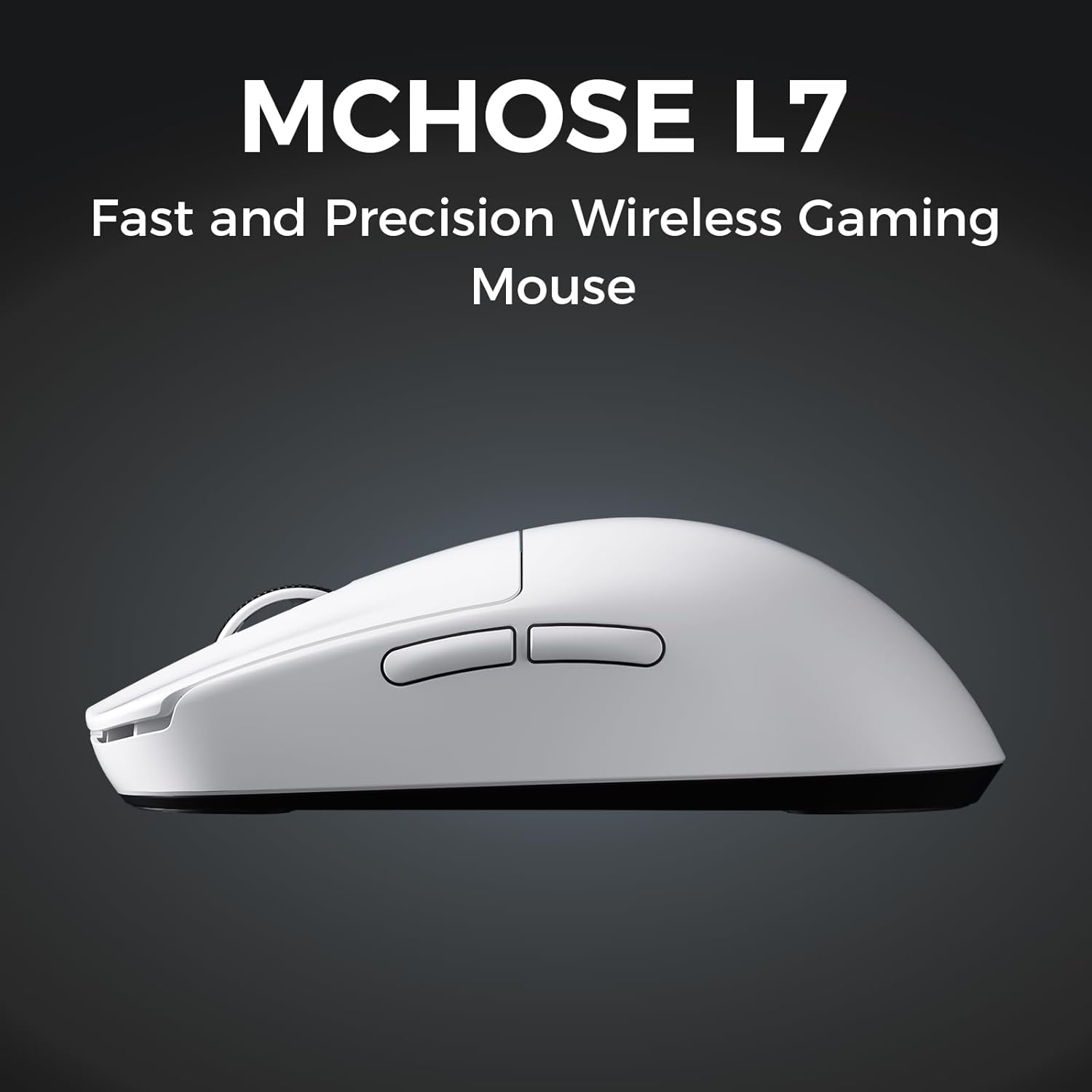 MCHOSE L7 Pro Wireless Gaming Mouse, PAW3395 26K Sensor, Wireless/Wired Dual 8K Polling, 39g Ultra-Light Weight, 2.4GHz RF/BT/Wired Tri-Mode Connection (Pro-PAW3395 26K Sensor, White)