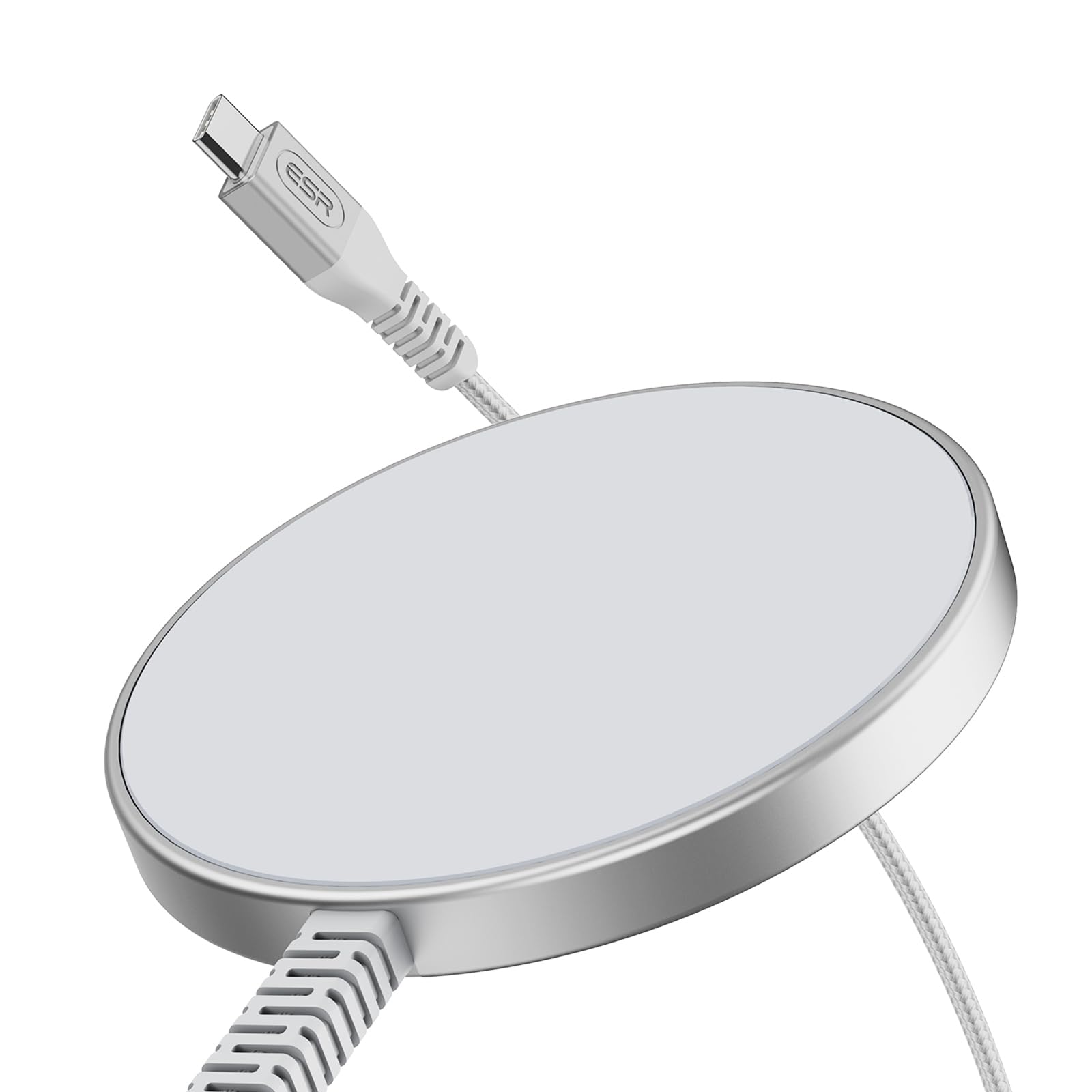 ESR Magnetic Wireless Charger, Magsafe Charger Compatible with iPhone 16/15/14/13/12 Series, AirPods 4/3/AirPods Pro, Strong Magnetic Lock, Silver