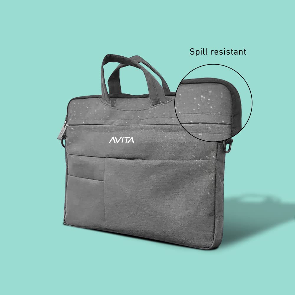 AVITA laptop bag/Compatible for all laptops up to 14 inch | Laptop sleeve | Splash-proof laptop case | highly durable laptop bag cum sleeve case | 3-in-1 Laptop Sleeve |Light Grey, (NT15A1INSB3N1-DG)