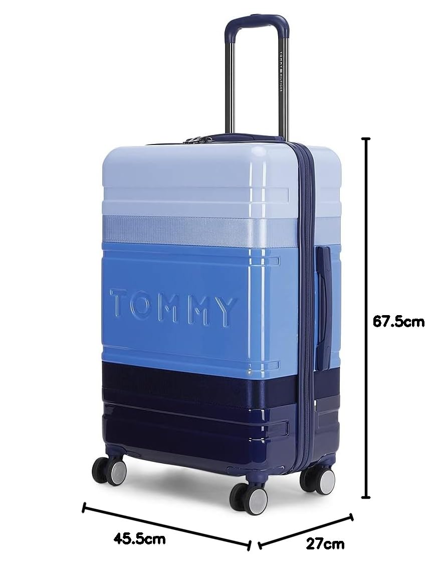 Tommy Hilfiger Triton Plus ABS Hard Luggage Blue + SkyBlue Medium Size (8903496162516)