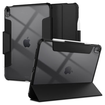 Spigen Ultra Hybrid Pro for iPad Air 11inch M3/M2 (2025/2024) Case, iPad Air 10.9inch 5th/4th Gen (2022/2020) Full Cover Folio Case with Built in Pencil Holder, Trifold Stand - Black