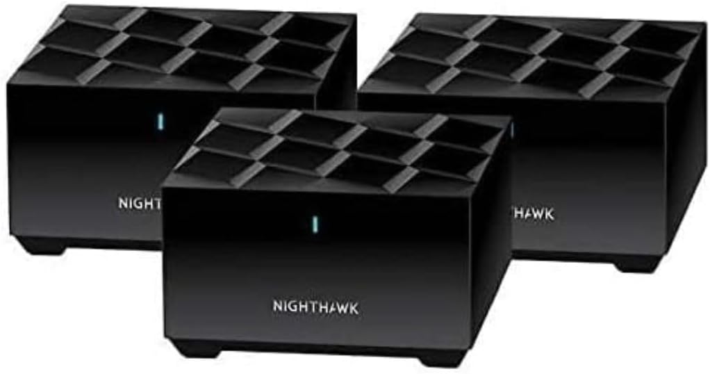 Netgear Nighthawk Whole Home Mesh WiFi 6 System, 3-Pack , BLK (Renewed)