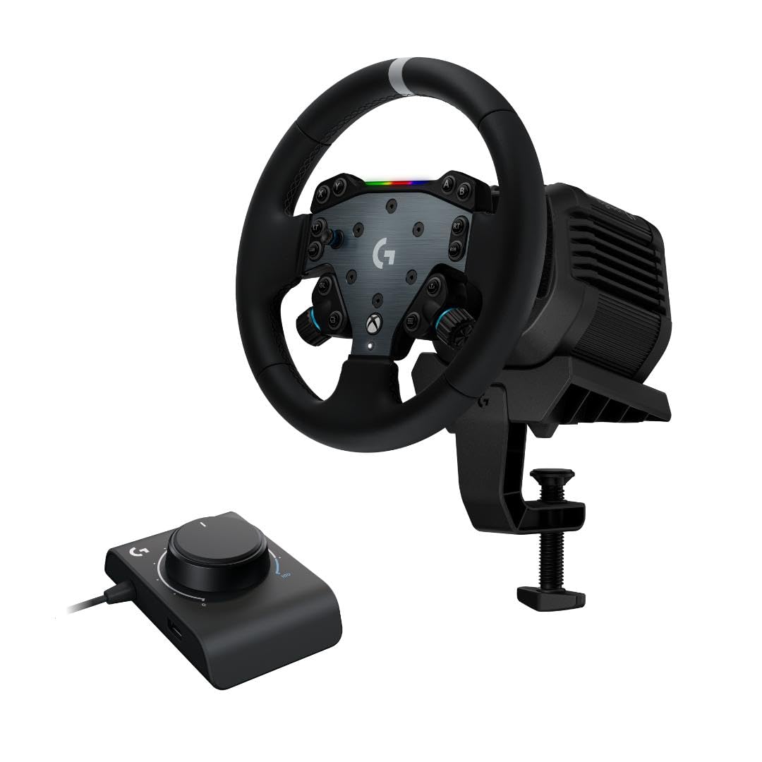 Logitech G RS50 System, 3-Piece Sim Racing Steering Wheel Setup - RS50 Wheel Base with 8 Nm Direct Drive, RS Wheel Hub with 13 Buttons and RS Round Wheel 11–inch - for PS5/PS4/PC