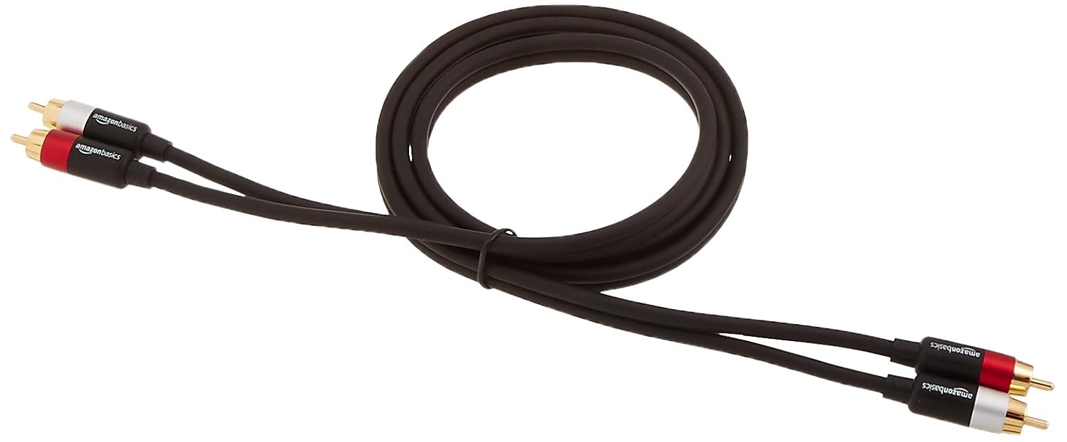 amazon basics PBH-20216 2-Male to 2-Male RCA Audio Cable - 4 Feet (Black)