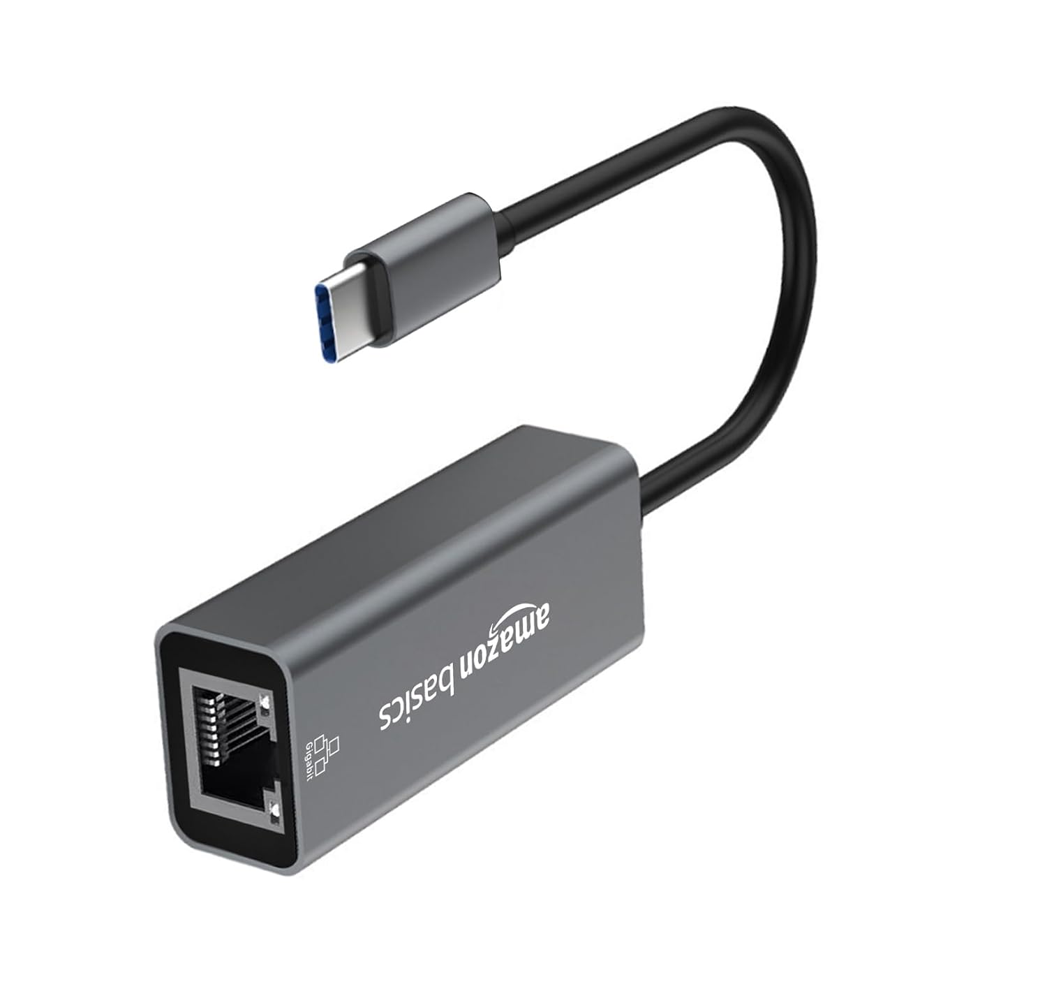 Amazon Basics USB-C to Ethernet Adapter - Gigabit Ethernet 100/1000Mbps, USB 3.0, Plug & Play, Compatible with MacBook Pro, Dell XPS, iPad Pro, Surface, Windows, macOS, Linux