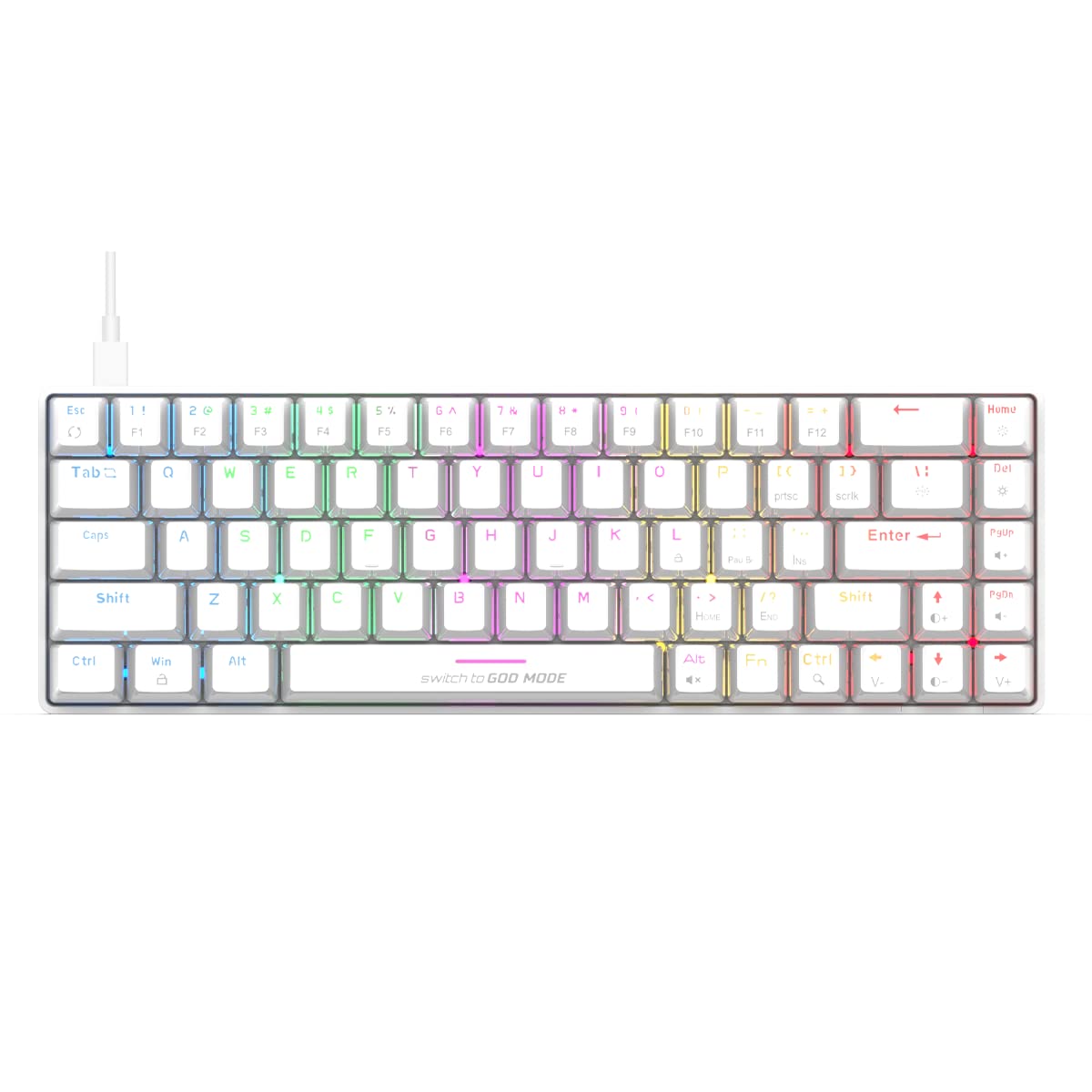 Cosmic Byte CB-GK-31 Artemis 68Key Per Key RGB Wired Mechanical Keyboard, Upgraded with Swappable Outemu Red Switches and Software (Black)