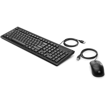 HP Wired Keyboard and Mouse 160, Numeric Keypad, Full Range of 109 Keys (Includes 12 Function Keys and 3 Hotkeys),LED Indicators,1000 Dpi Optical Sensor, Adjutsable Height,Black (6HD76AA)