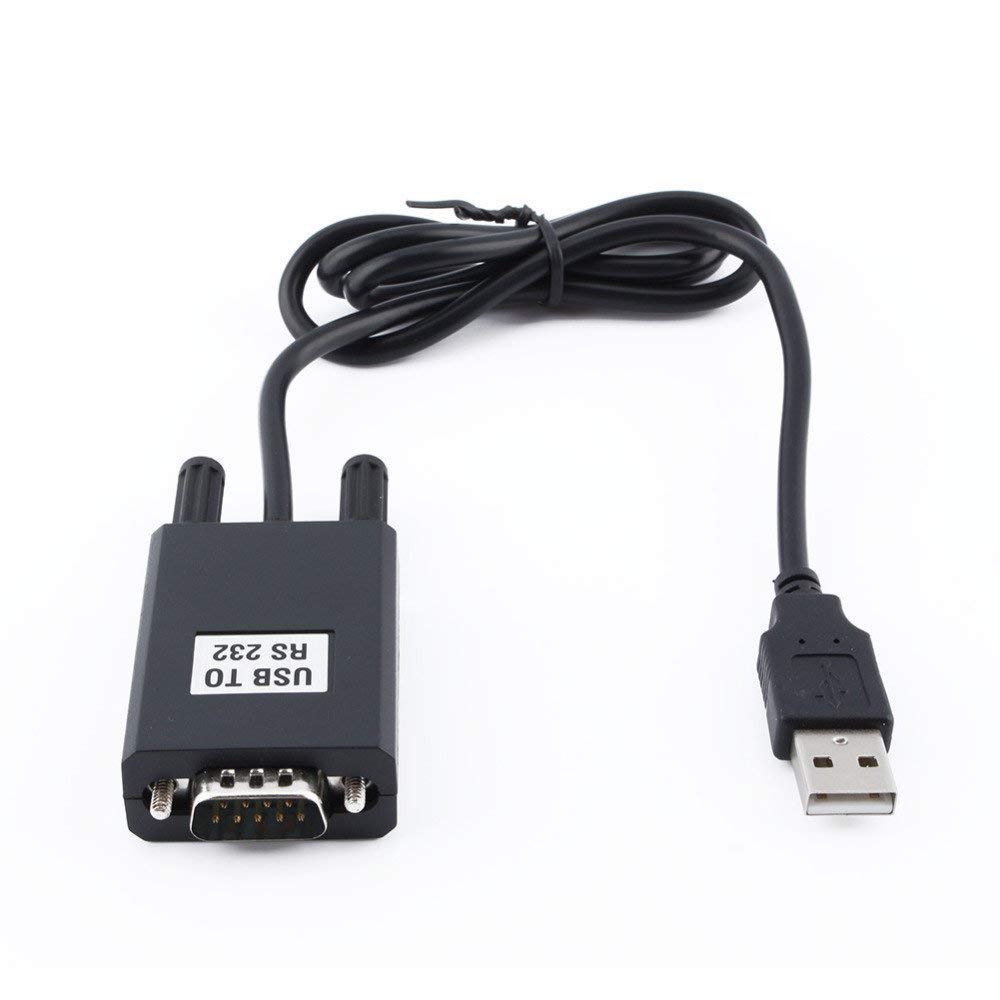 USB To RS232 Serial DB9 9 Pin Port Converter Cable (Driver Required) - Black