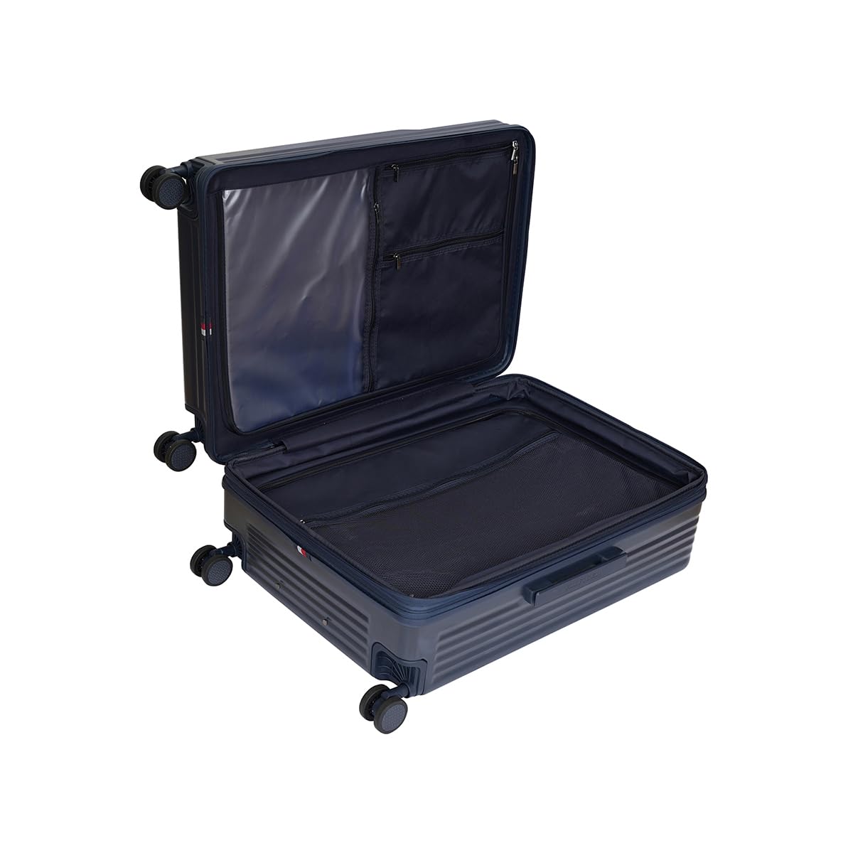 Tommy Hilfiger Pittsburg Unisex Hard Luggage - Navy 80CM Large Suitcase | Polycarbonate | Dual TSA Concealed Lock | 104 LTR Capacity | 2 Compartment | Water Resistant | 15 Inch Laptop Sleeve