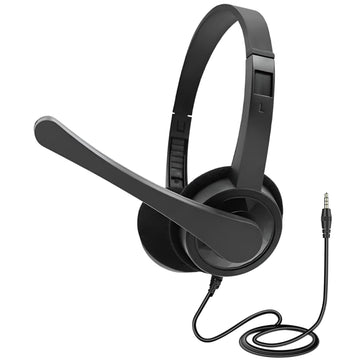 Dyazo Computer Wired Headphones | Headset with Mic | 3.5 MM Jack | Compatible for Laptops, PC, Notebooks (Black)