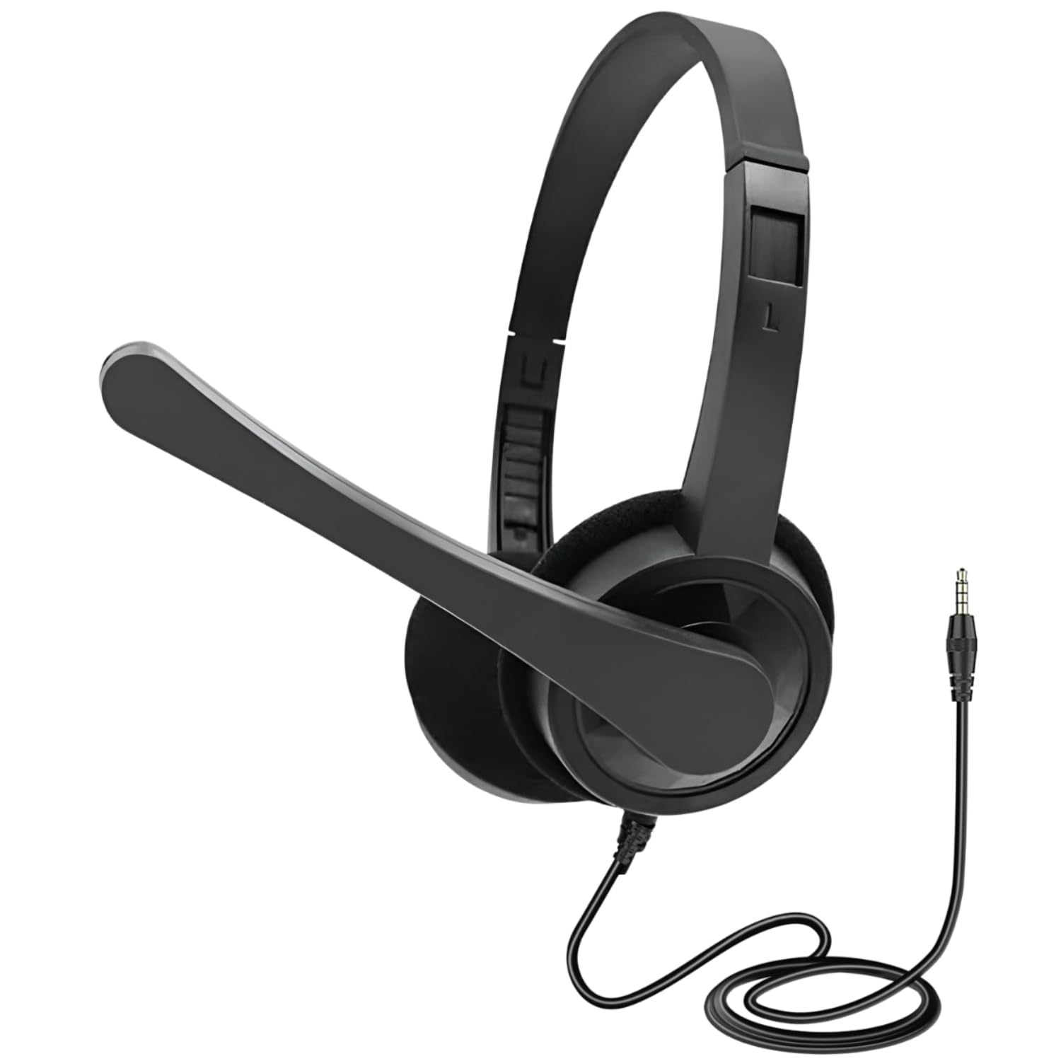 Dyazo Computer Wired Headphones | Headset with Mic | 3.5 MM Jack | Compatible for Laptops, PC, Notebooks (Black)