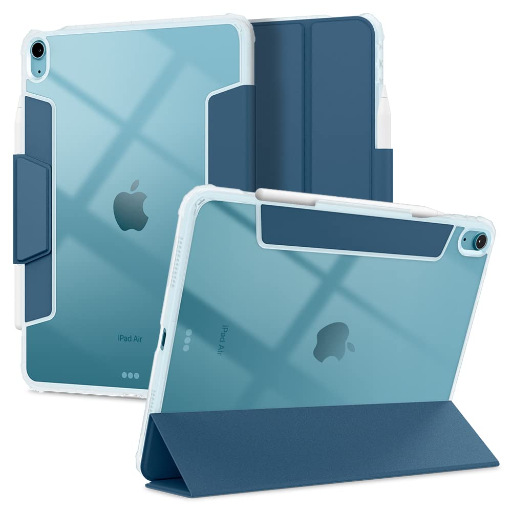 Spigen for iPad Air 11 Inch Case M4/M3/M2(2026/2025/2024), iPad 10.9 Inch 5th/4th Gen Cover(2022/2020), Ultra Hybrid Pro, Full Cover Folio Case with Pencil Holder, Trifold Stand - Sky Blue