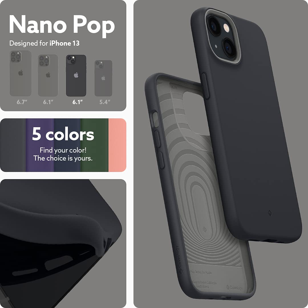 CASEOLOGY by Spigen Nano Pop Back Cover Case for iPhone 13 (TPU | Black Sesame)