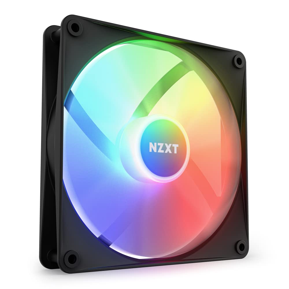 NZXT F140 RGB Core 140mm Hub-Mounted RGB Twin Pack Case Fan - Black - RF-C14DF-B1