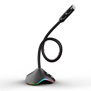 Cosmic Byte Plasma USB RGB Flexible Microphone for PC/Laptops/Mac with 15 RGB Effects, On/Off Switch