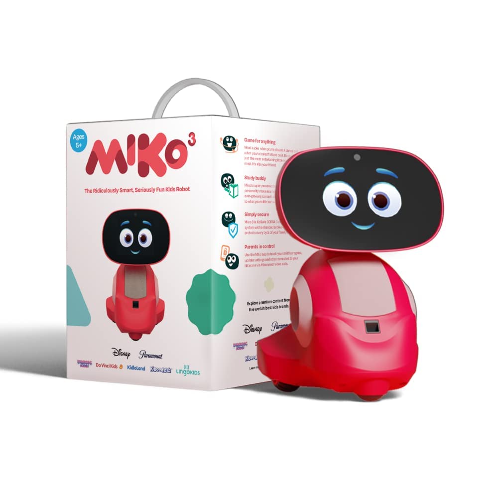 Miko 3 AI Robot for Kids | STEAM Learning, Apps & Games | Ages 5-12 | Red | Toy robots for kids